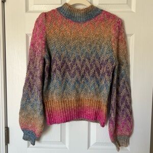 Strut And Bolt Rainbow Gradient Metallic Gold Sweater